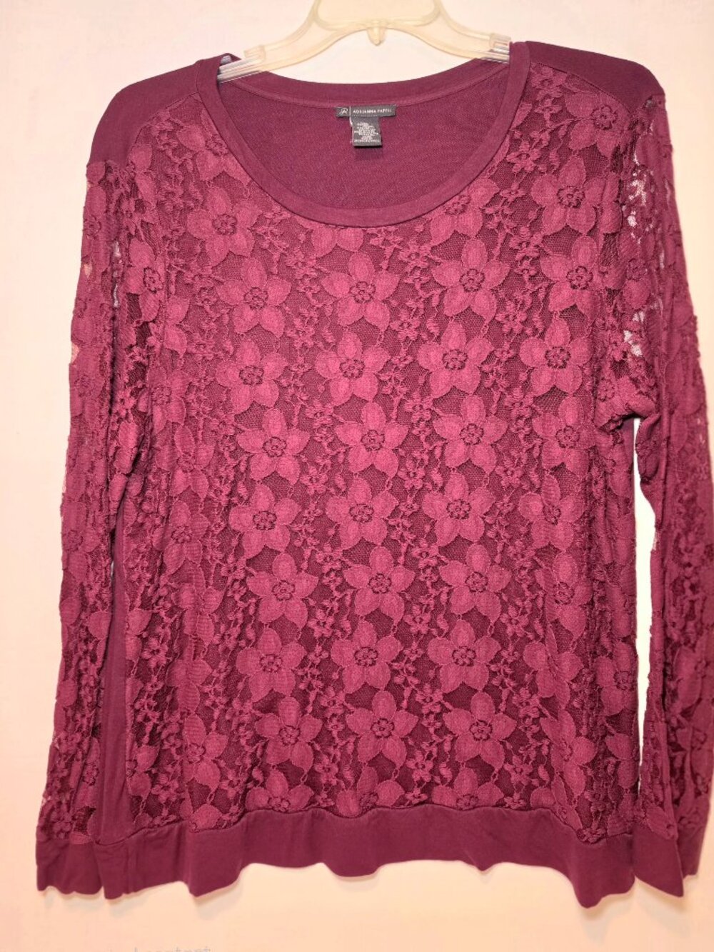 Adrianna Papell Burgundy Lace blouse XXL